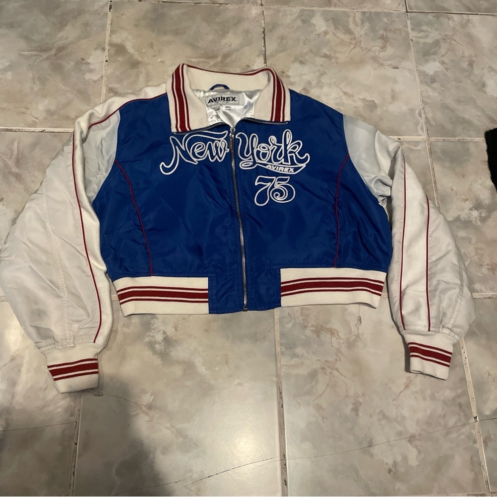 Vintage Y2K Avirex Women’s Cropped New York Satin Jacket SZ XXL